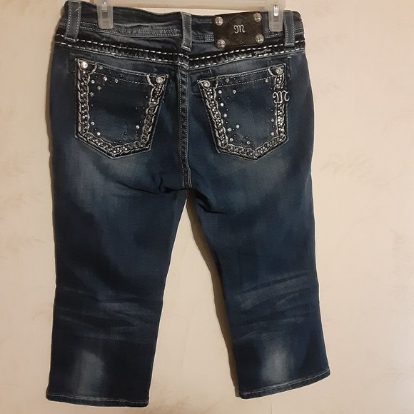 Miss Me Women's Easy Crop Embellished Jeans JE5408EC5 Size 28 - Picture 5 of 7